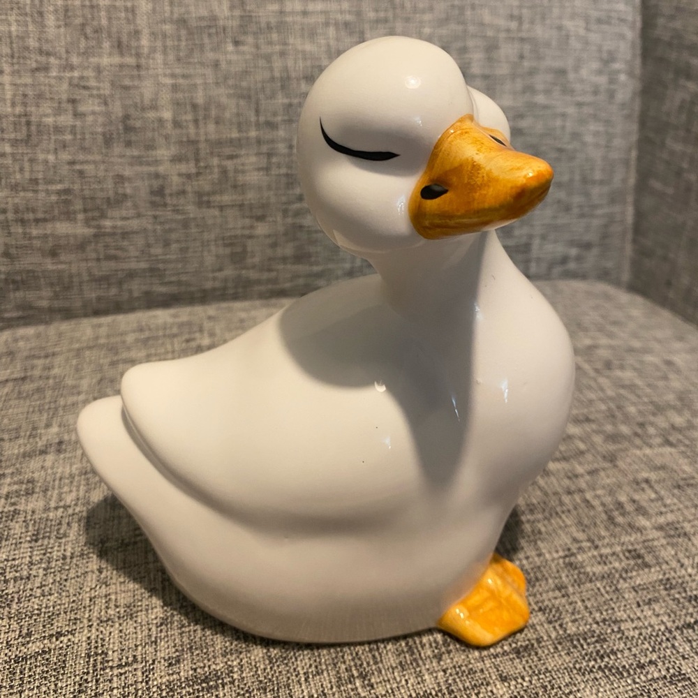 Charming White Duck Figurine